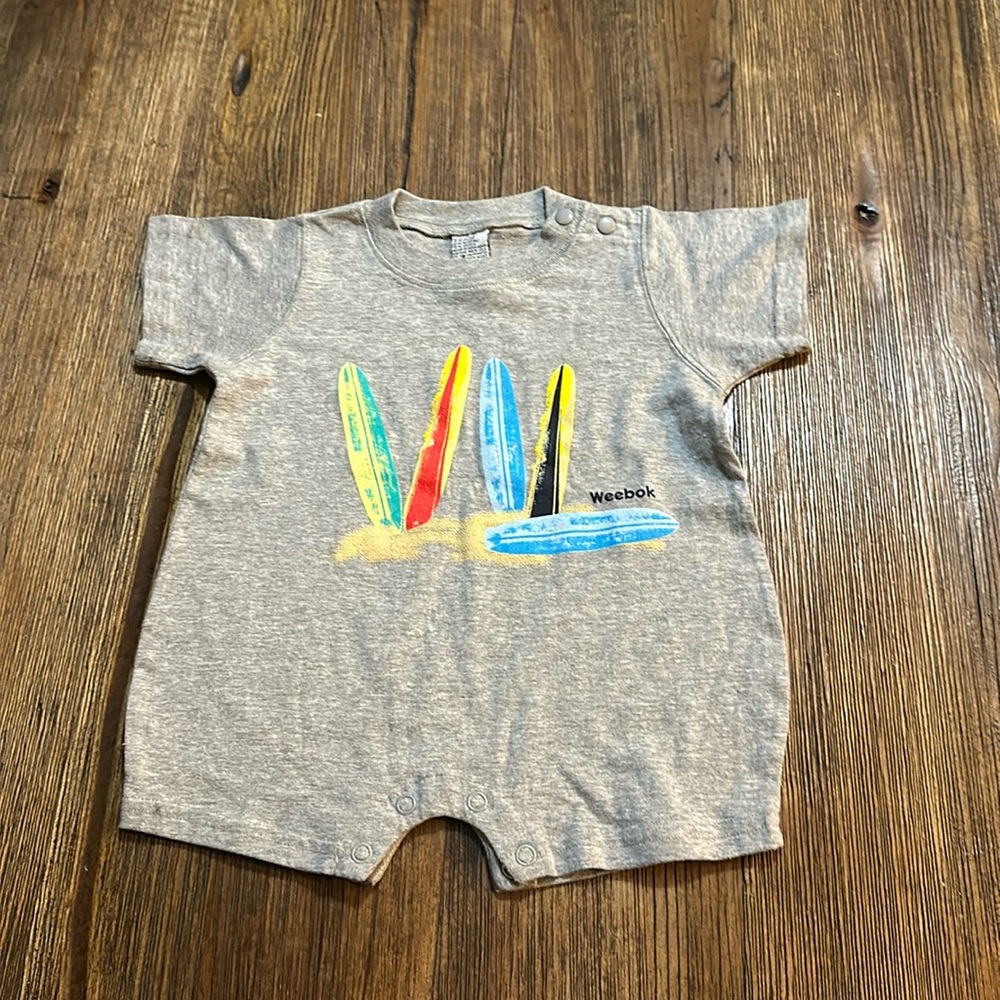 Boys Weebok one piece, surfboards, beach, new without tags, size 6/9 months
